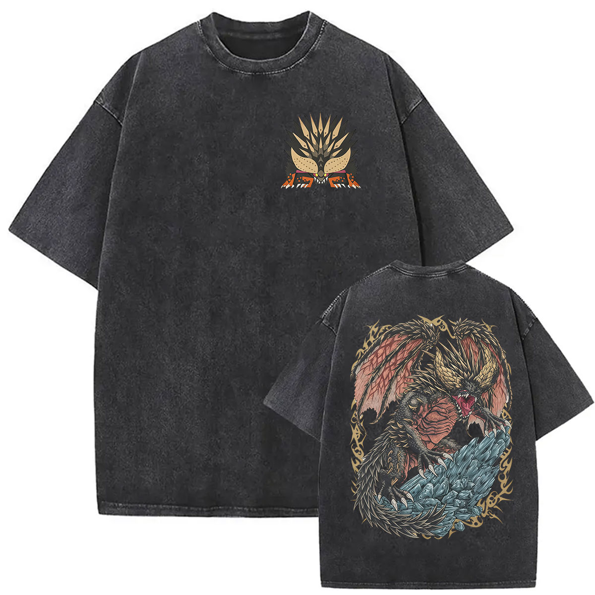 Vintage Washed Monster Hunter  - Retro Gaming T Shirt recension och pris