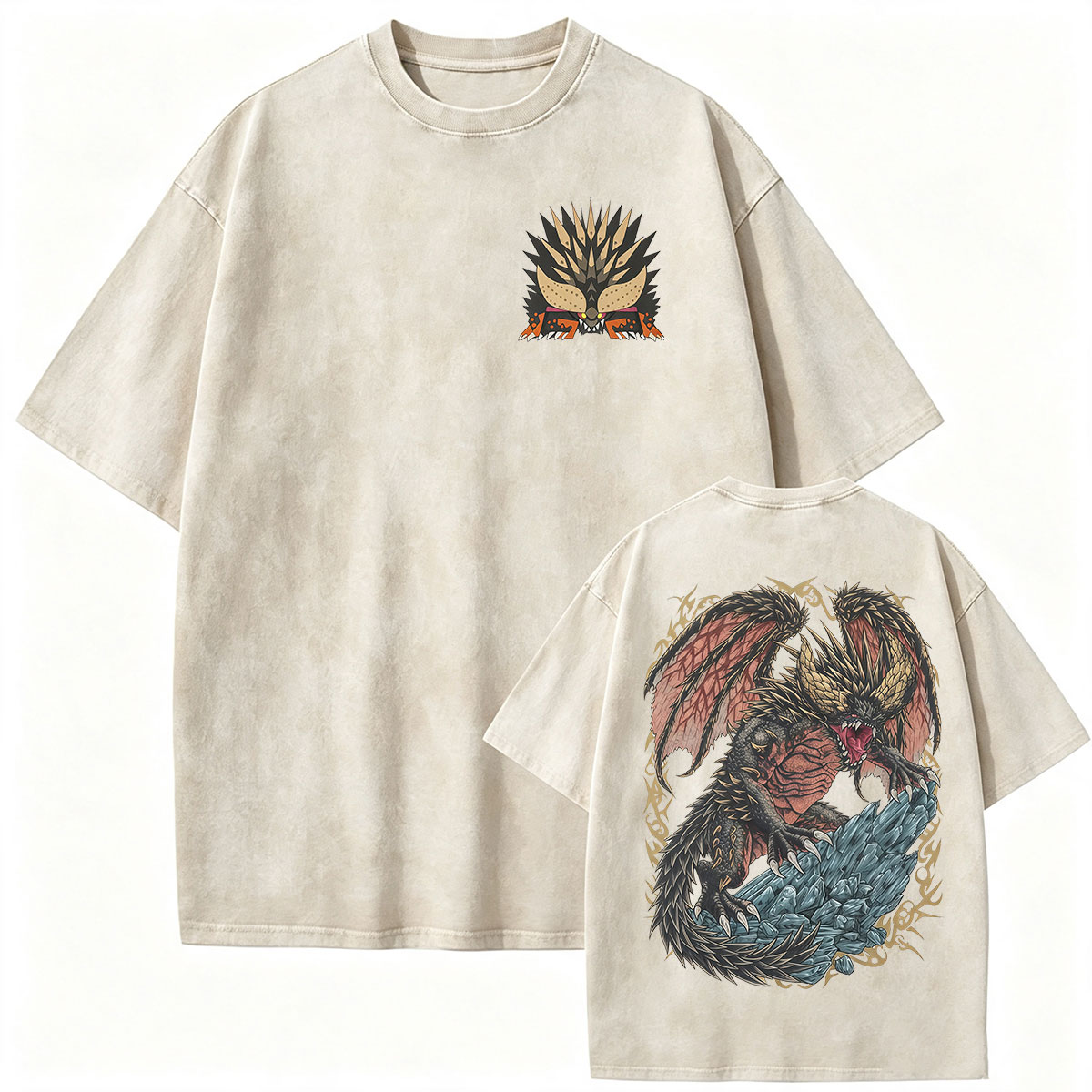 Vintage Washed Monster Hunter  - Retro Gaming T Shirt recension och pris